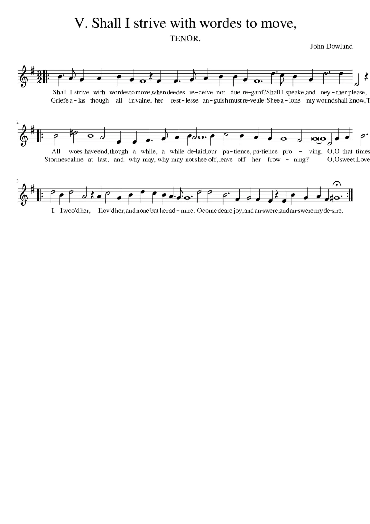 V. Shall I strive with wordes to move - Page 1