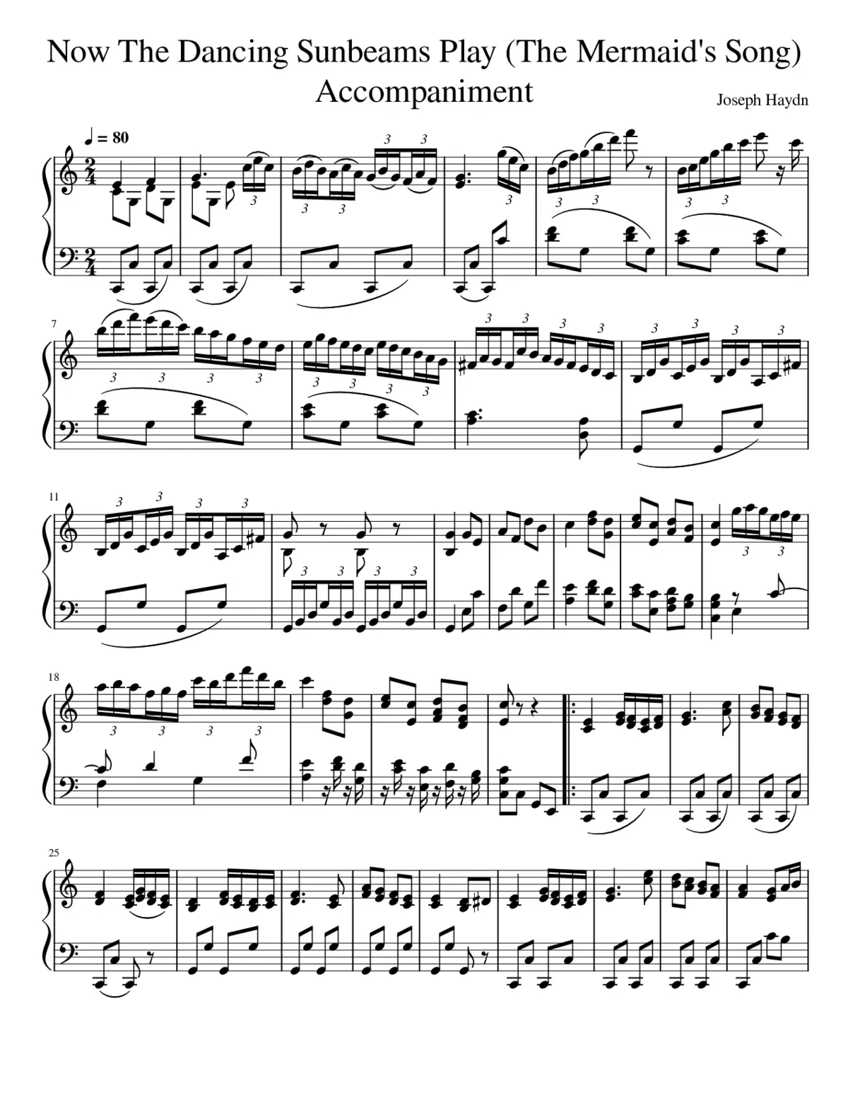 Now The Dancing Sunbeams Play (The Mermaid's Song) - Page 1