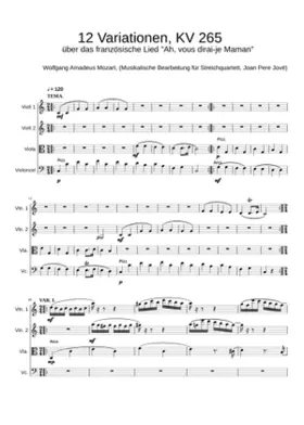 12 Variations on Ah vous dirai-je maman K.265/300e