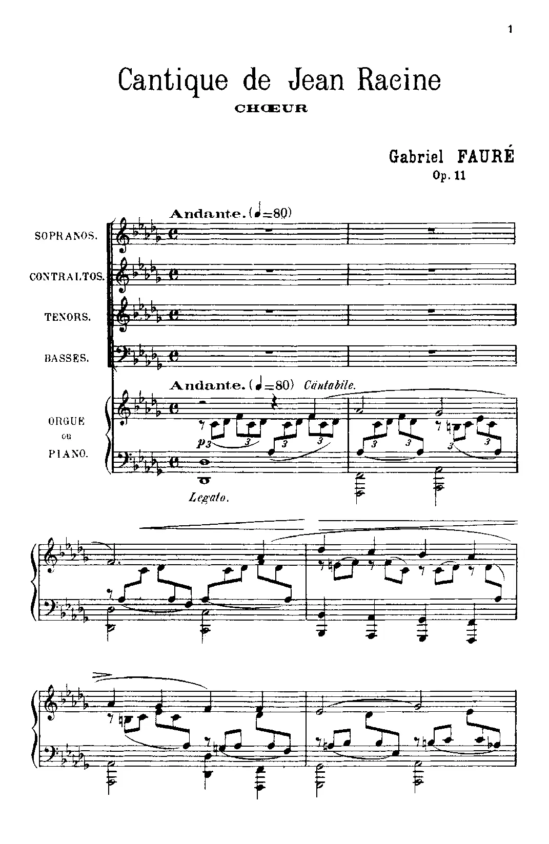 Cantique de Jean Racine - Page 1