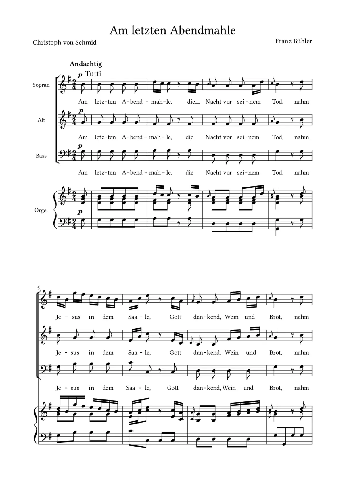 Am letzten Abendmahle à 3 - Page 1