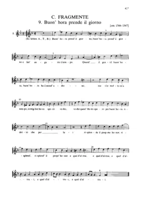 Buon' hora prende il giorno (Fragment)