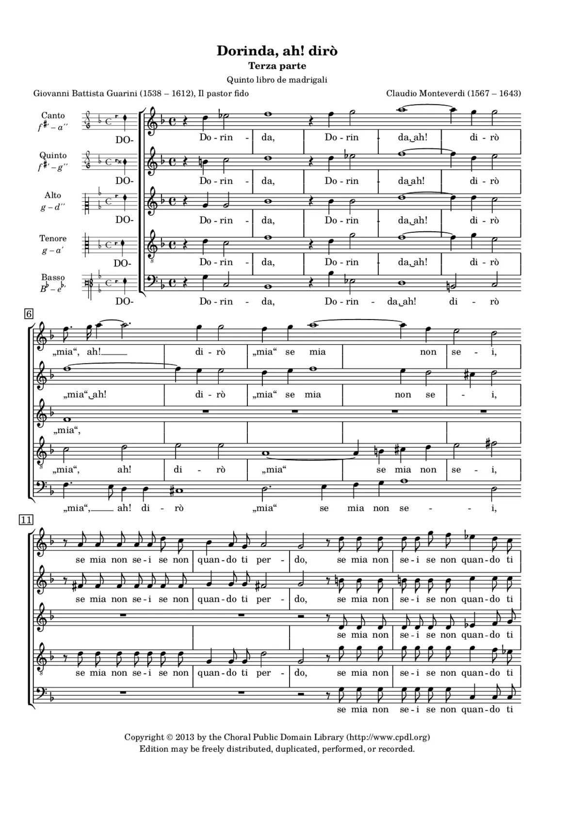 Dorinda, ah! dirò "mia" - Page 1