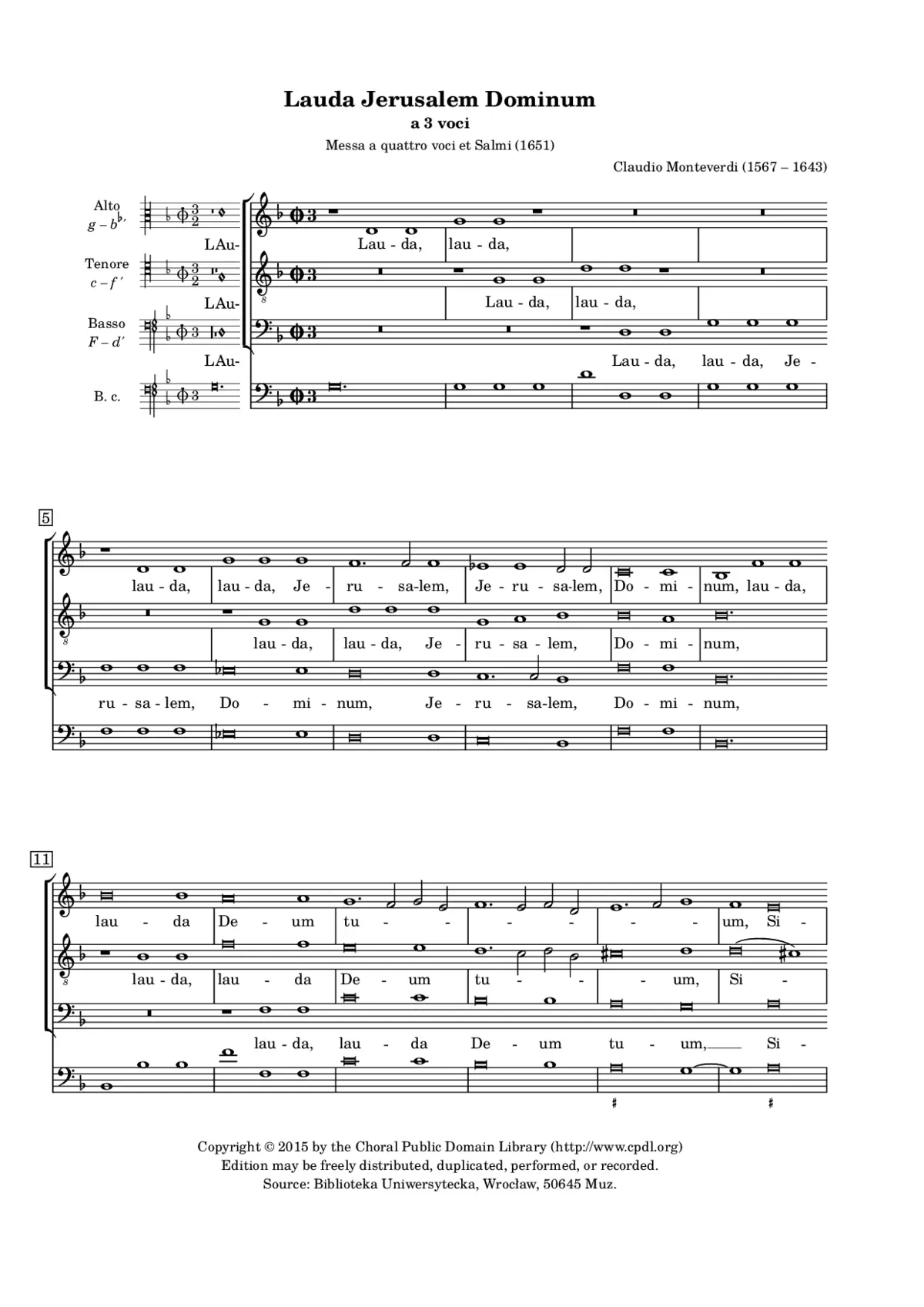 Lauda, Jerusalem, Dominum - Page 1