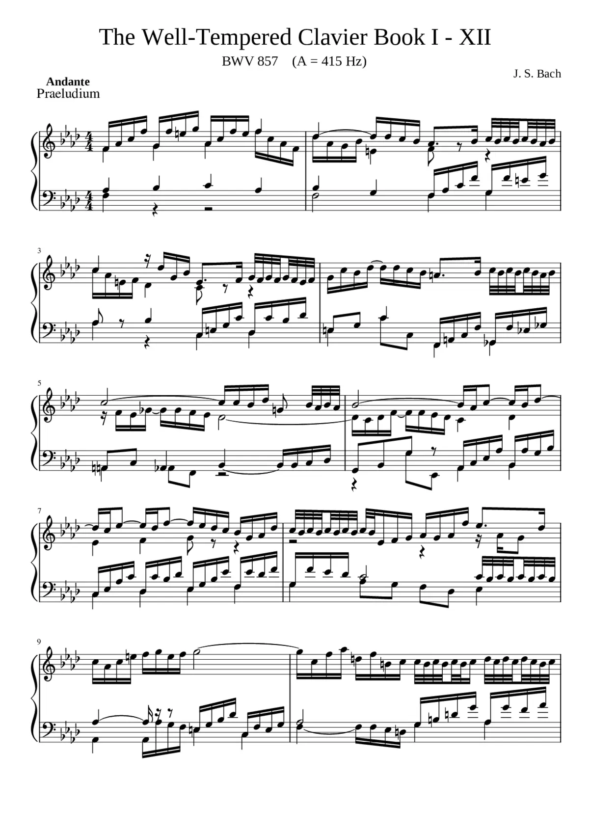 Prelude and Fugue in F minor BWV 857 - Page 1