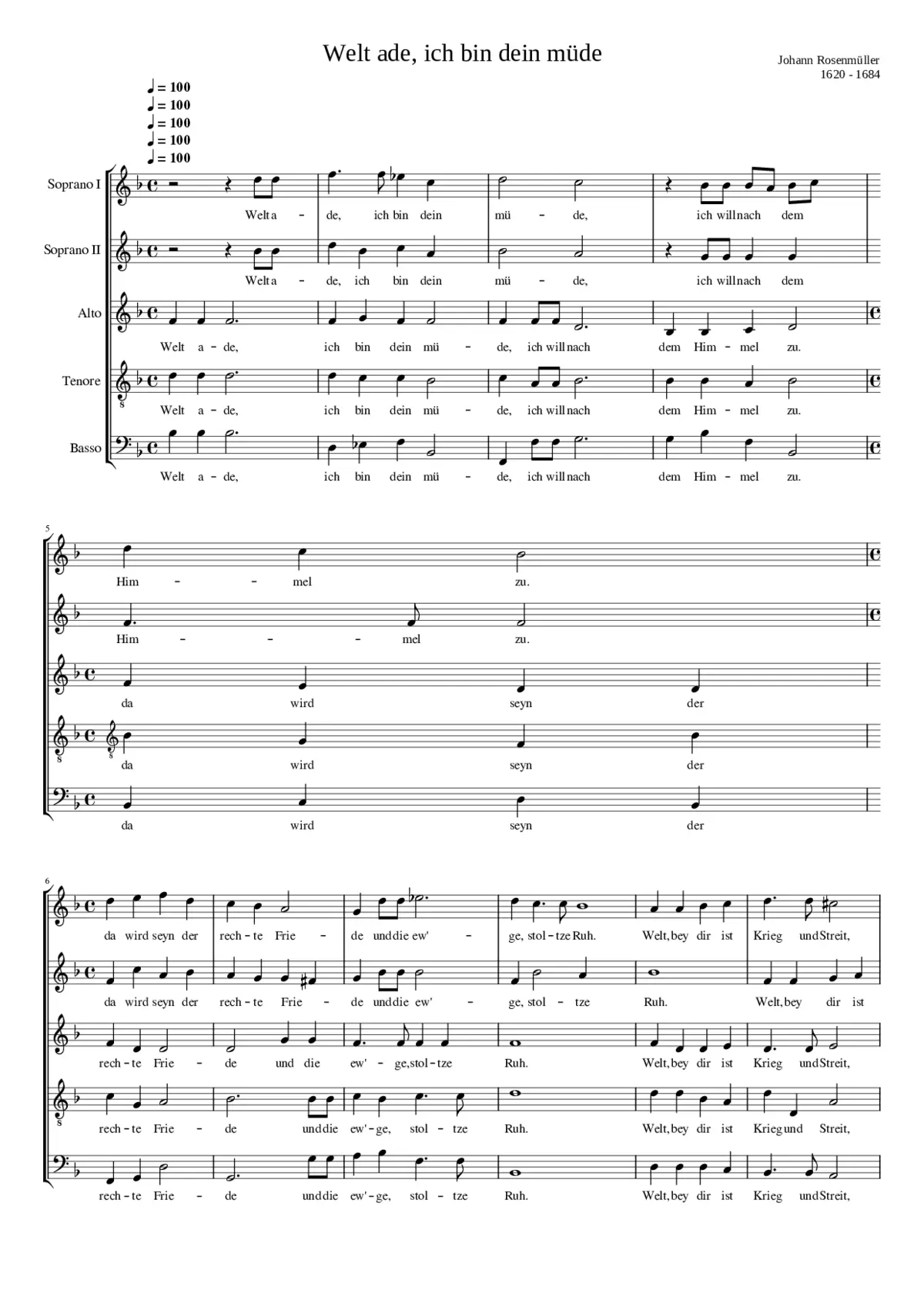 Welt ade! ich bin dein müde - Page 1