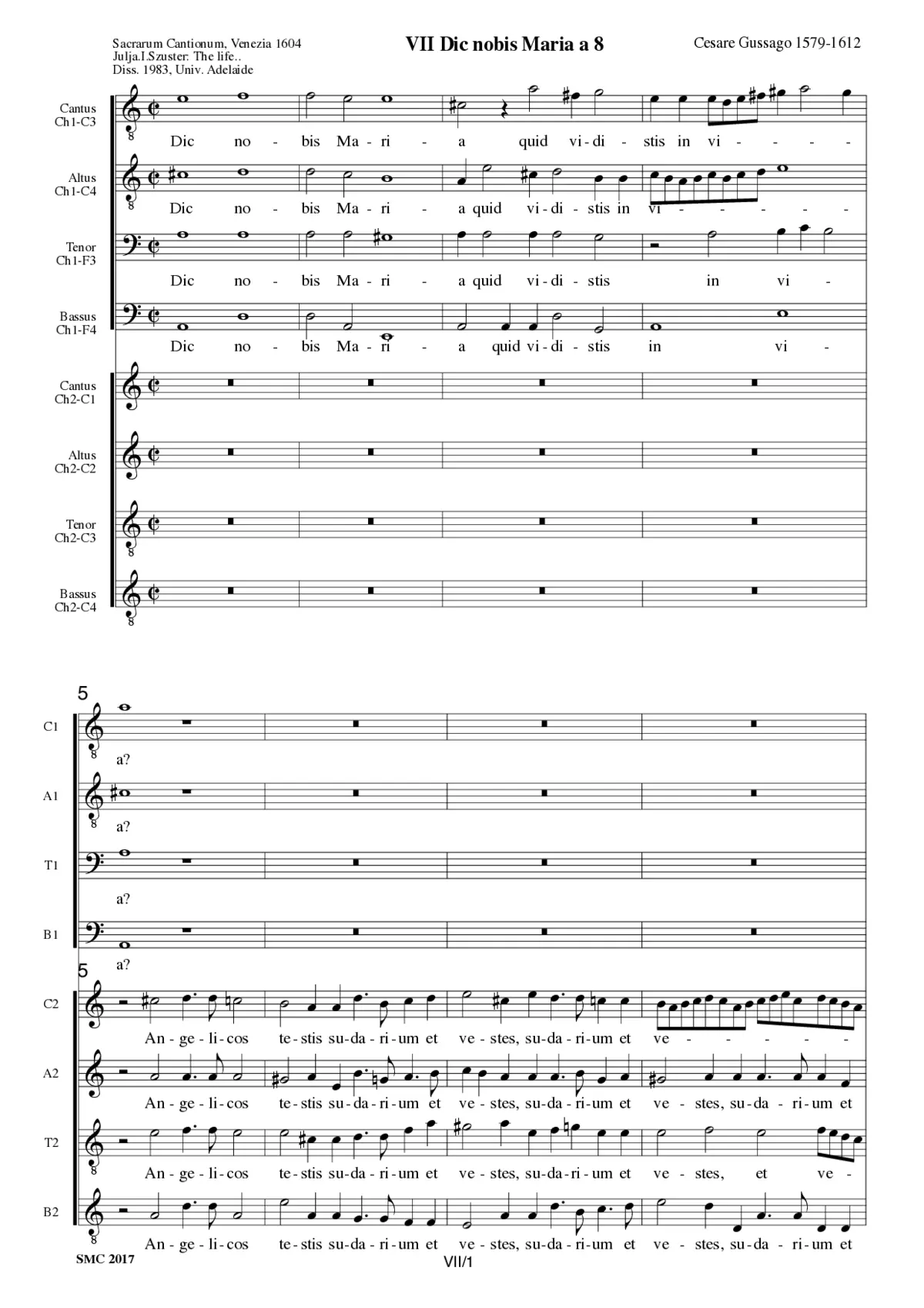 Dic nobis Maria a 8 - Page 1
