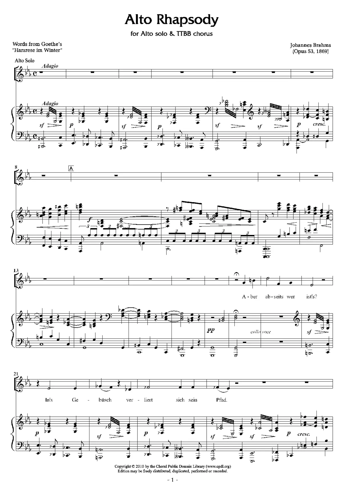 Alto Rhapsody Op. 53 - Page 1