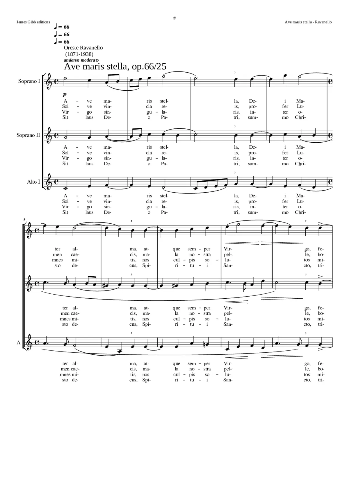 Ave maris stella op.66/25 - Page 1