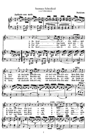 Song, Seemanns Scheidelied, WoO 20