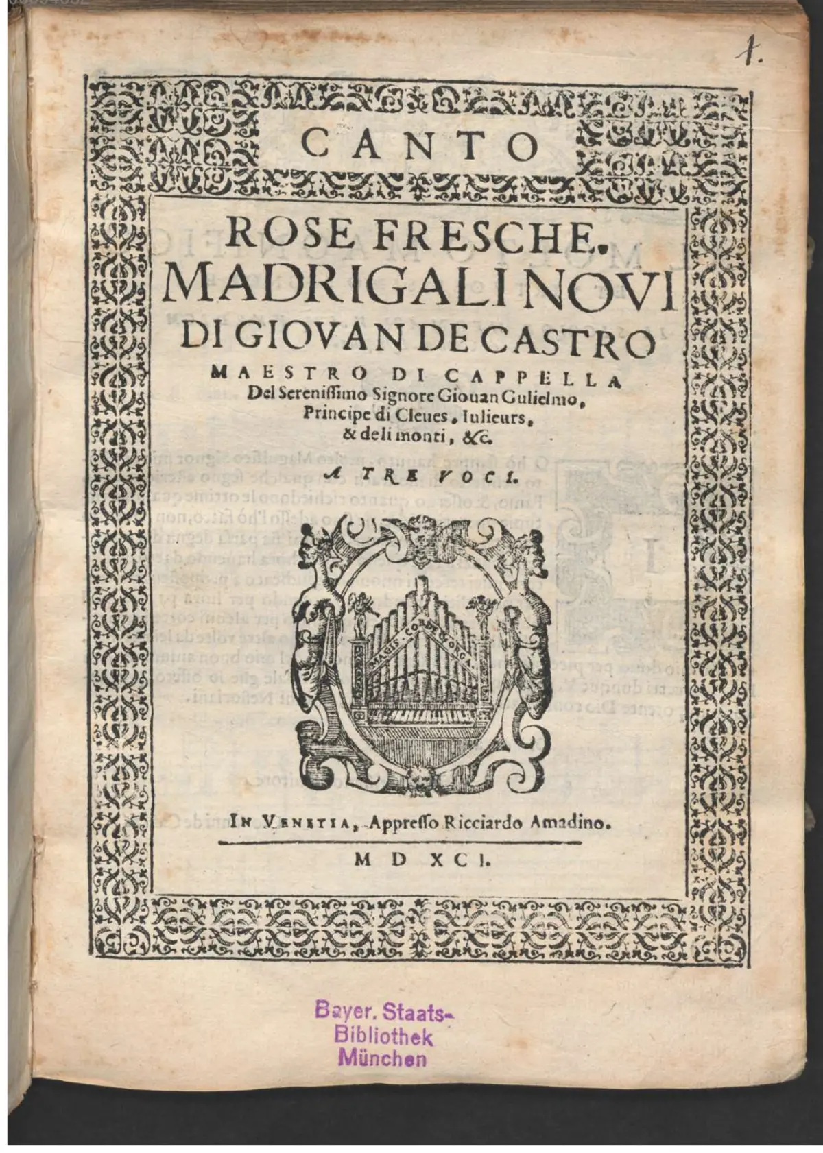 23 Madrigali 'Rose Fresche' a 3 voci - Page 1