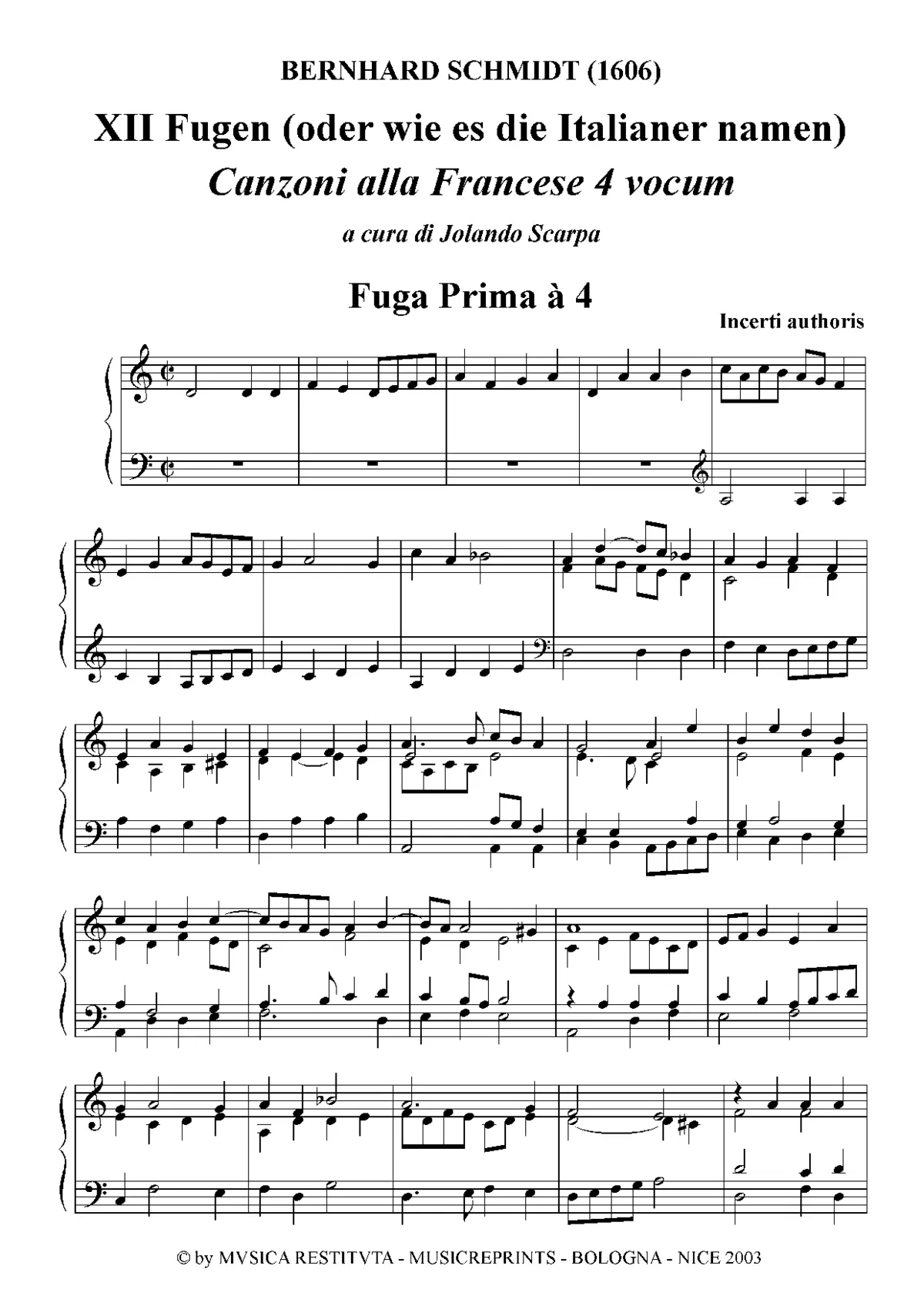 Canzoni alla Francese 4 vocum - Page 1