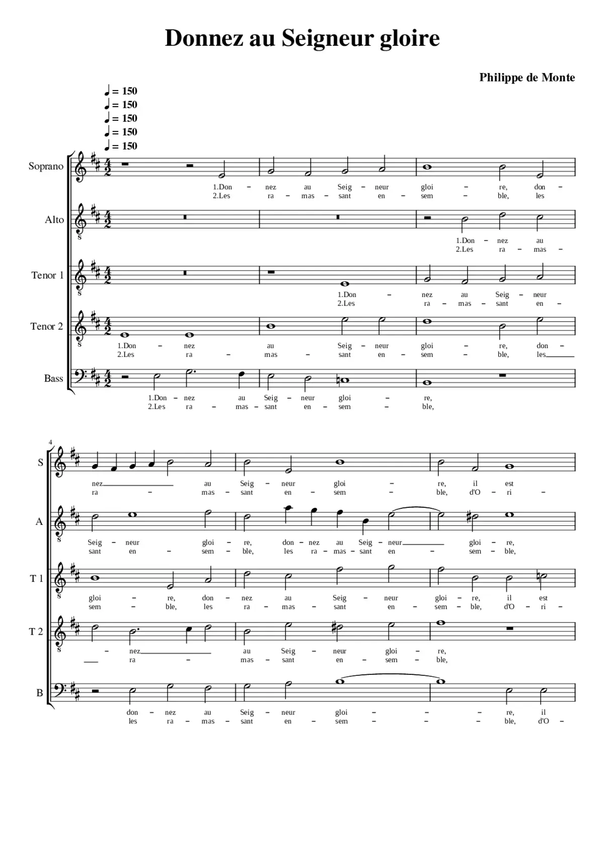 Donnez au Seigneur gloire - Page 1