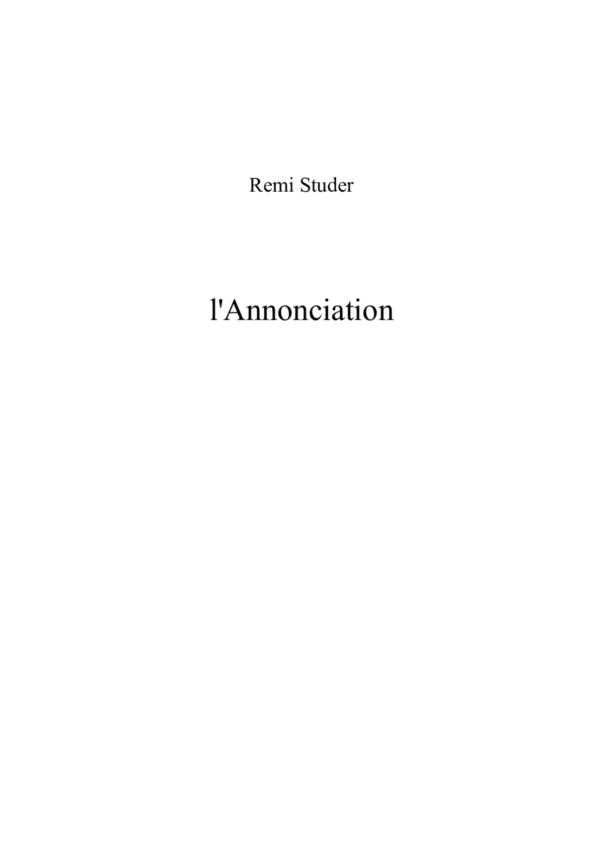 L'Annonciation - Page 1