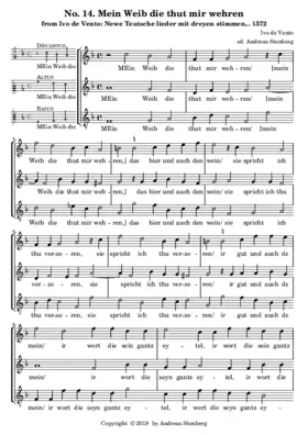 Mein Weib die thut mir wehren