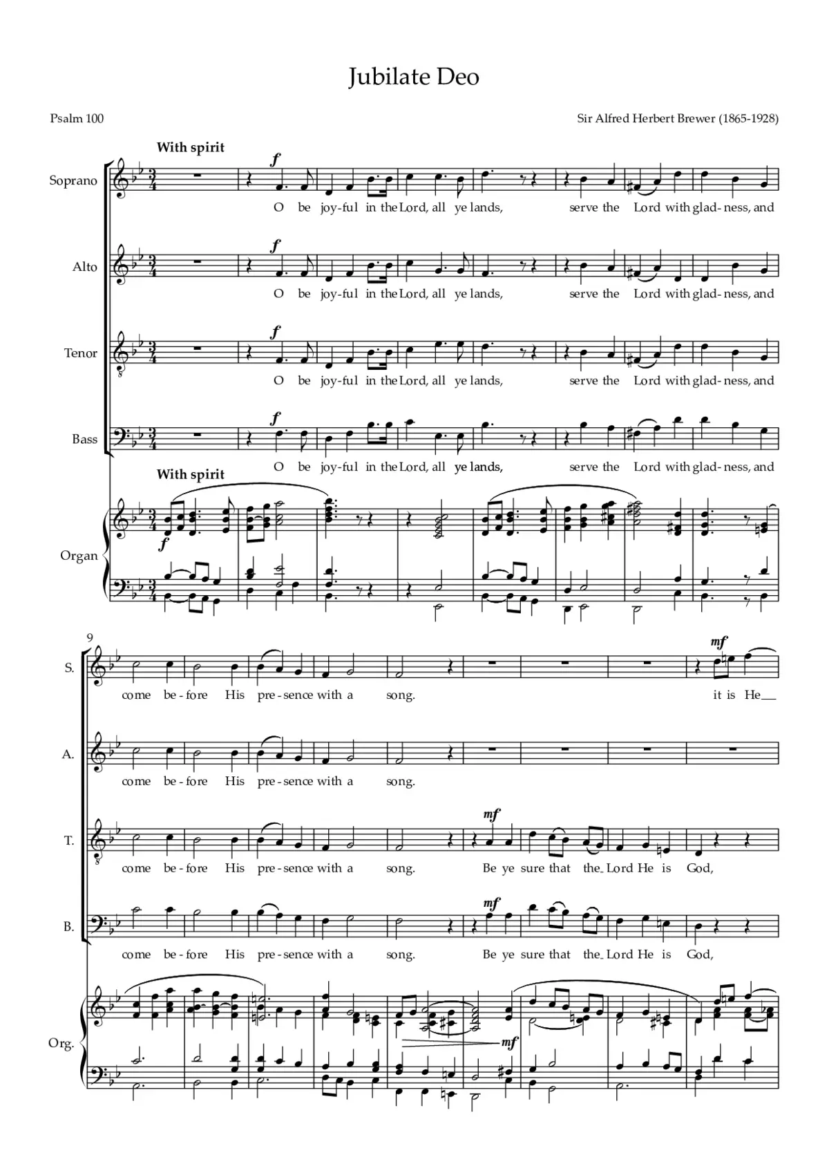Jubilate Deo in B flat major - Page 1