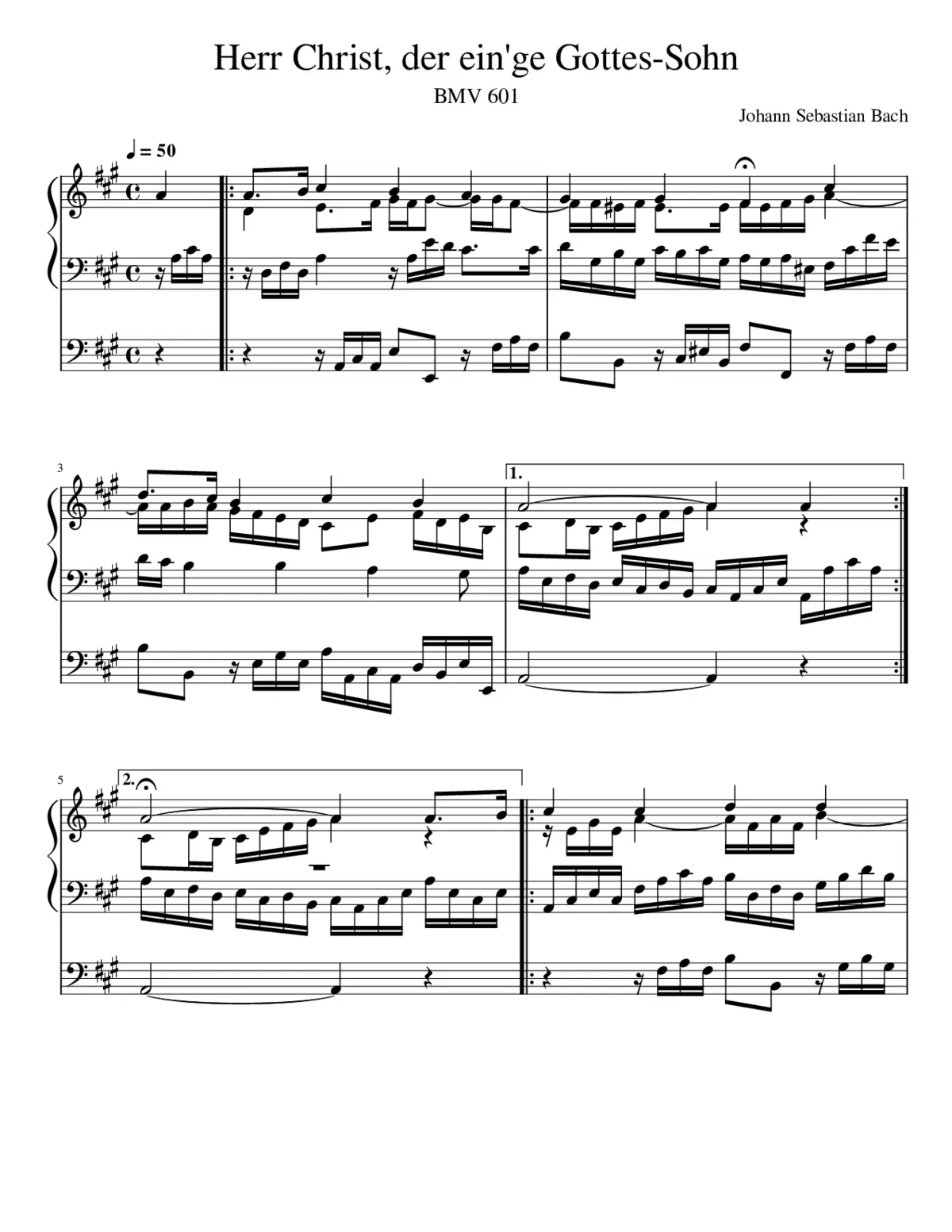 Herr Christ der einge Gottessohn BWV 601 - Page 1