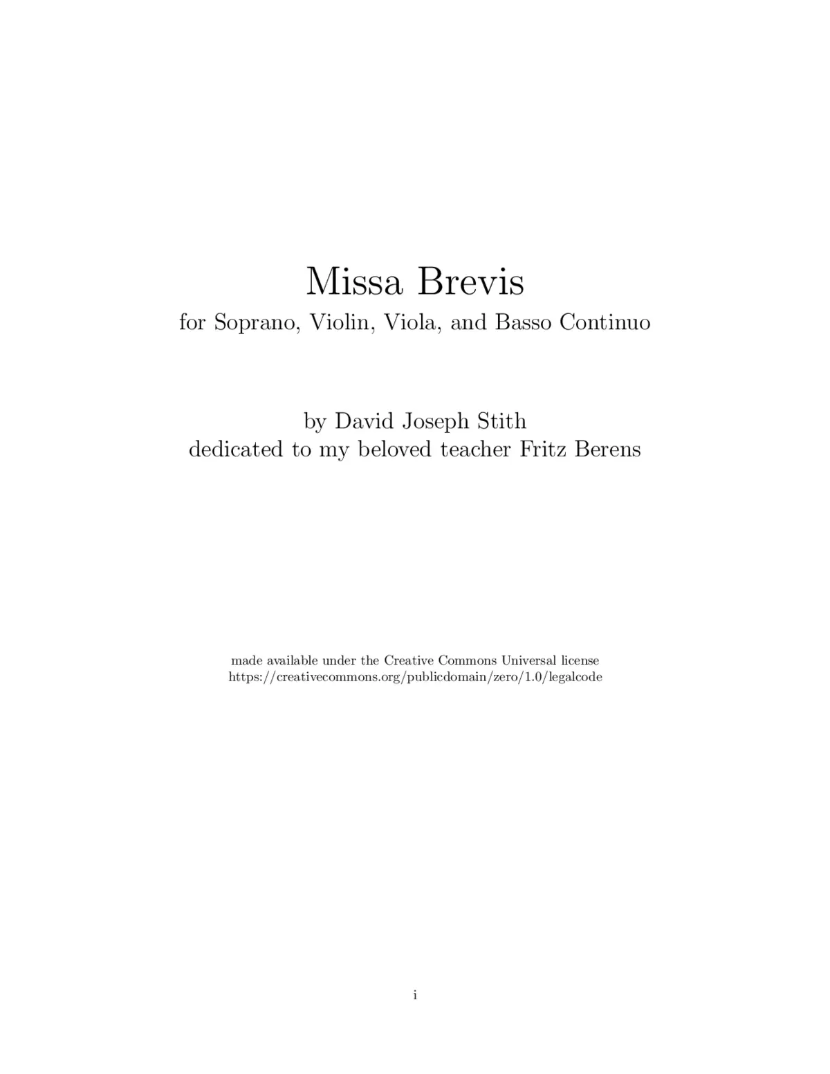 Missa brevis - Page 1