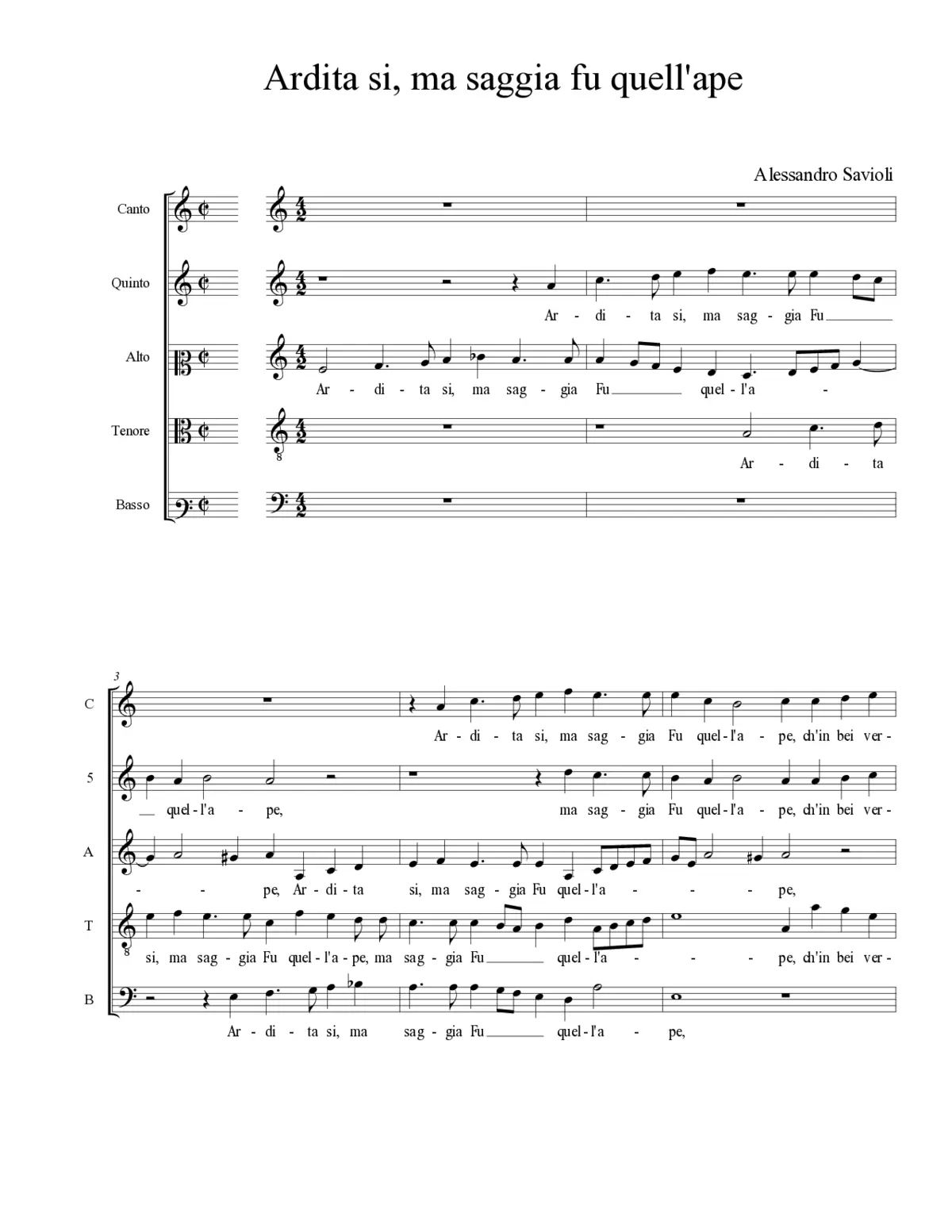 Ardita si, ma saggia fu quell'ape - Page 1
