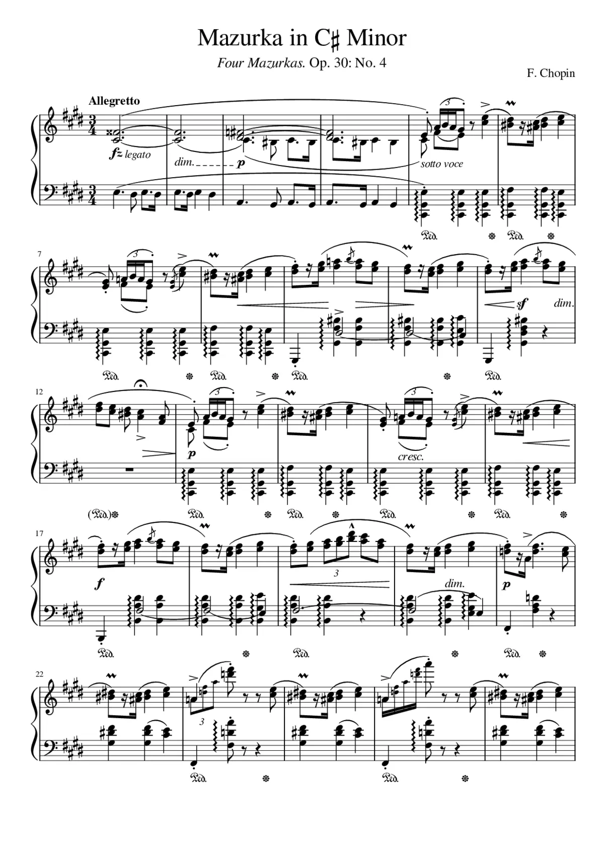 Mazurkas Op.30 - Page 1