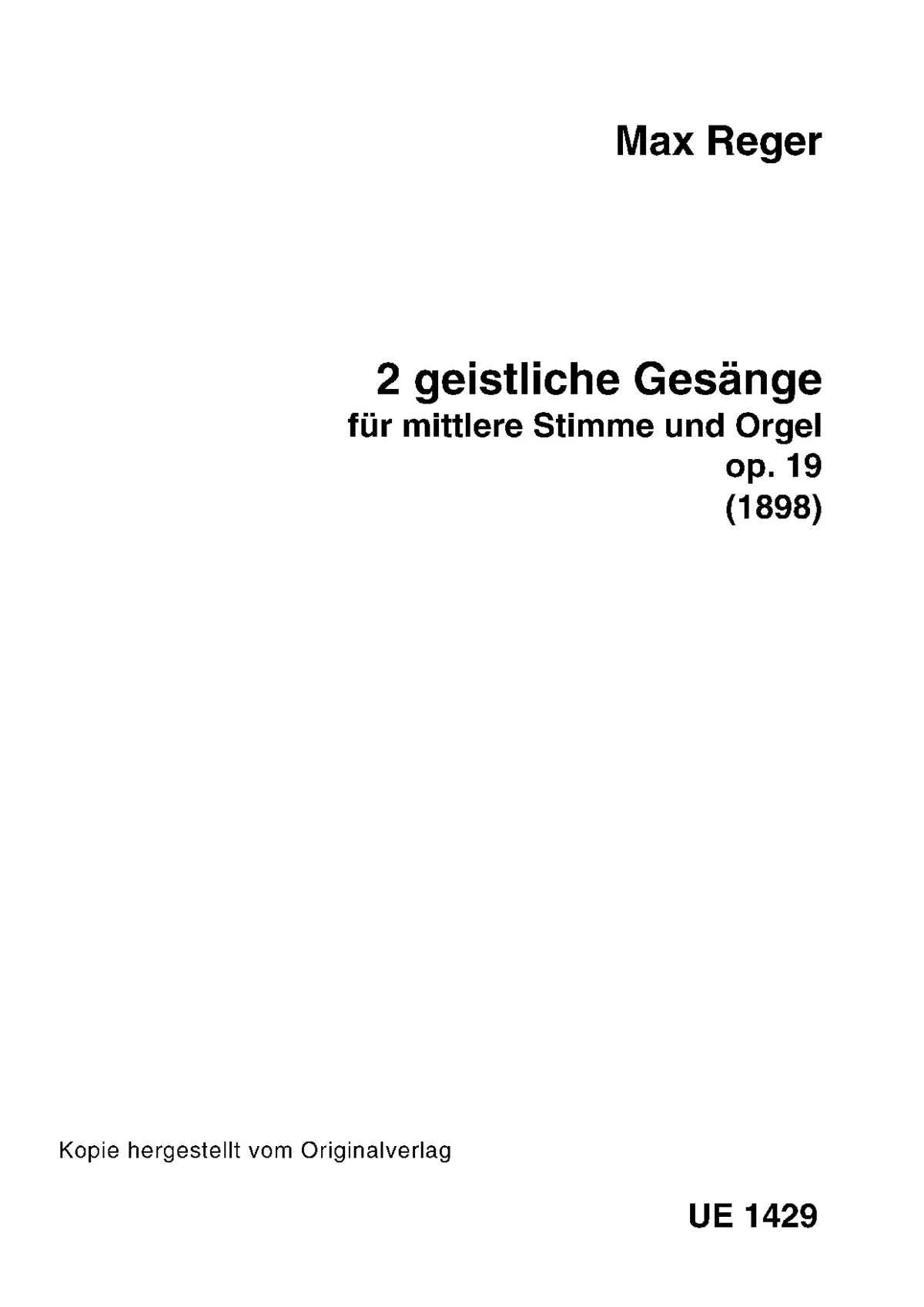 2 Geistliche Gesänge - Page 1
