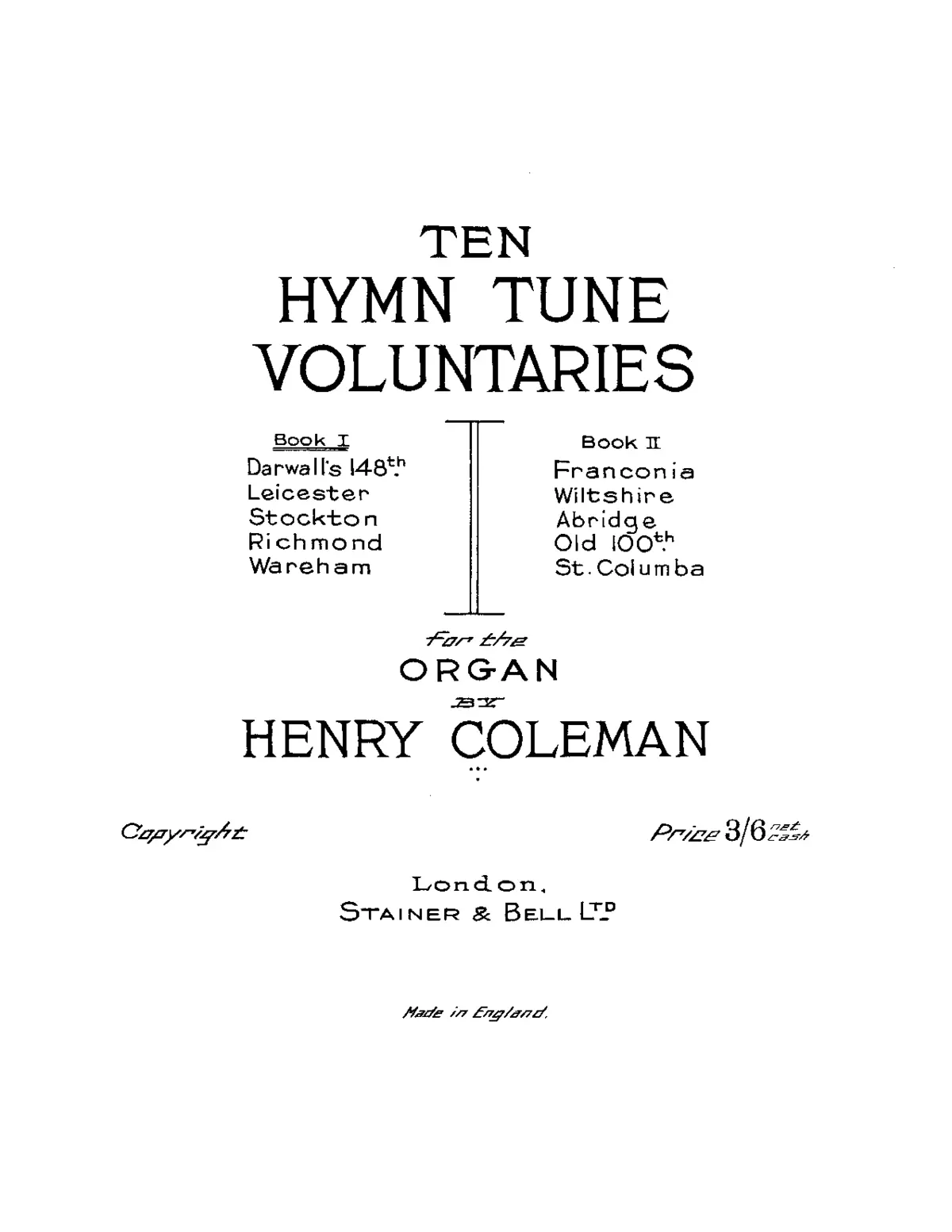 10 Hymn Tune Voluntaries - Page 1