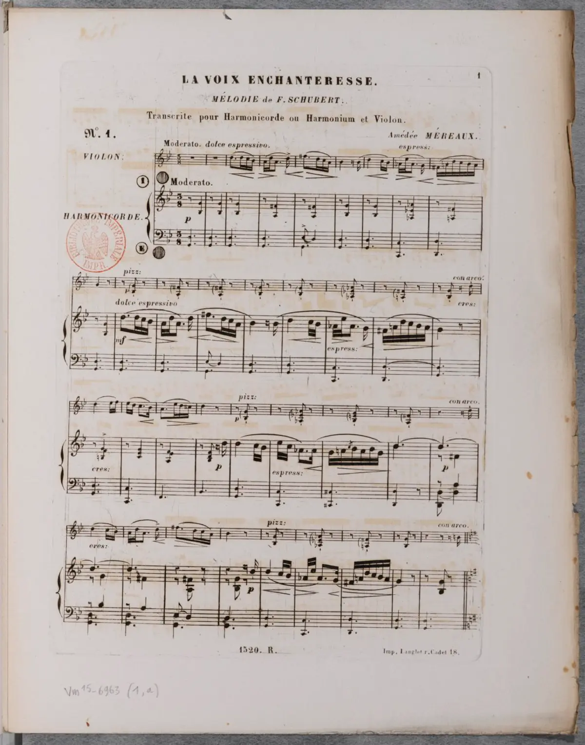 3 Mélodies célèbres de François Schubert - Page 1