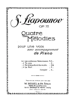 4 Mélodies pour une voix avec accompagnement de piano
