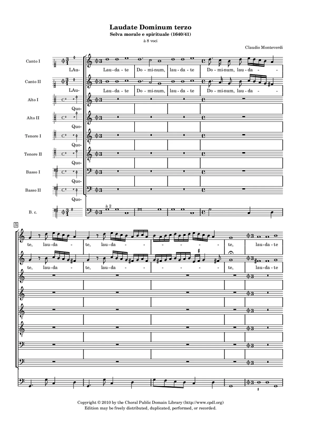 Laudate Dominum omnes gentes, SV 274 - Page 1