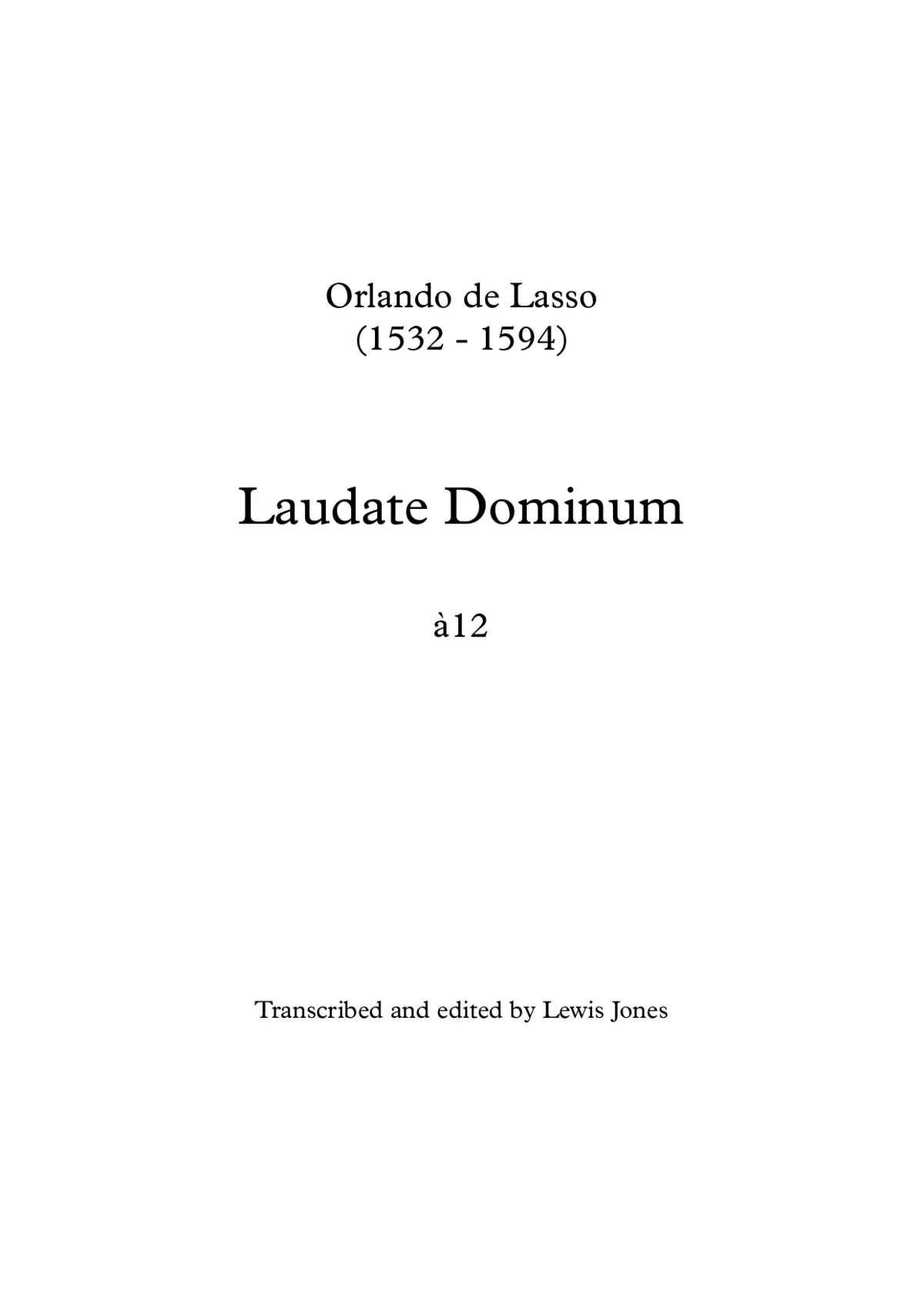 Laudate Dominum omnes gentes a 12 - Page 1