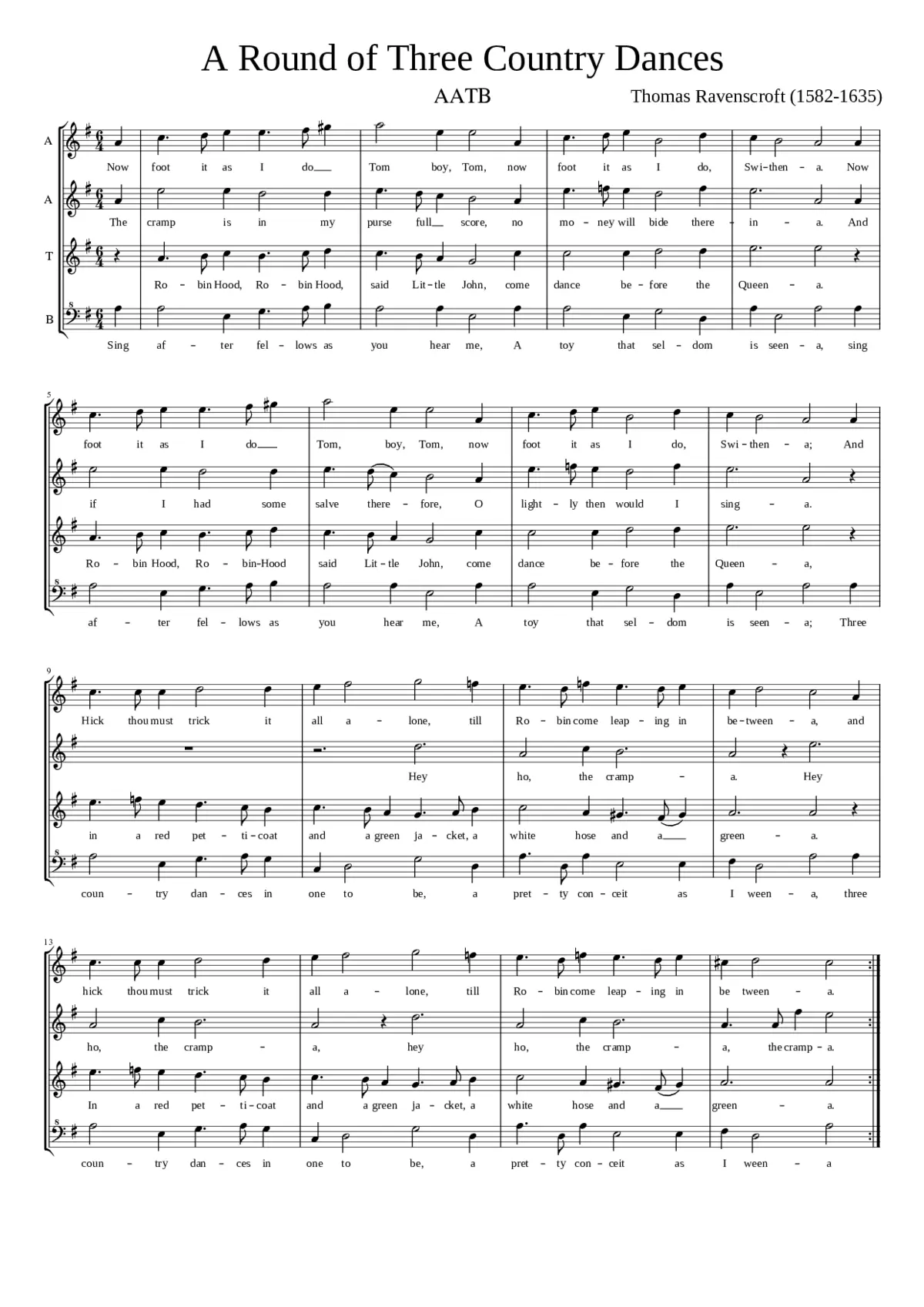 A Round of Three Country Dances - Page 1