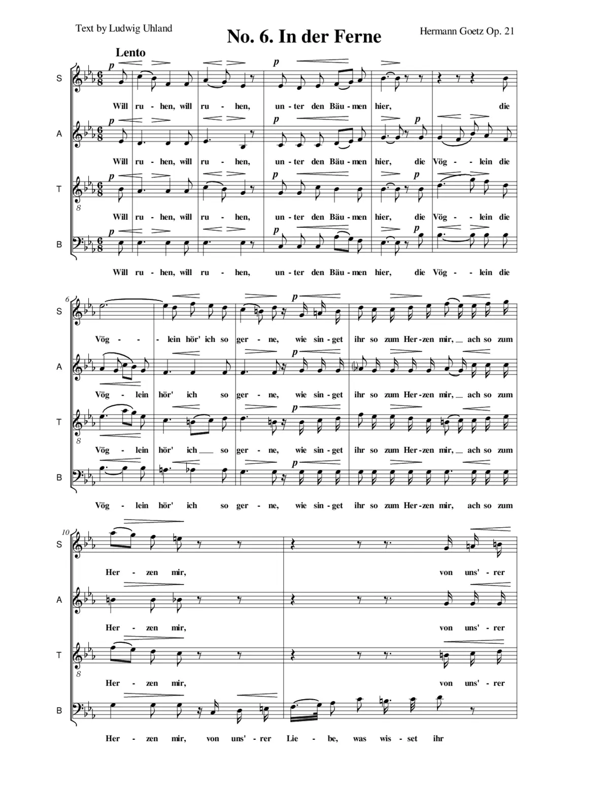 In der Ferne, Op. 21, No. 6 - Page 1