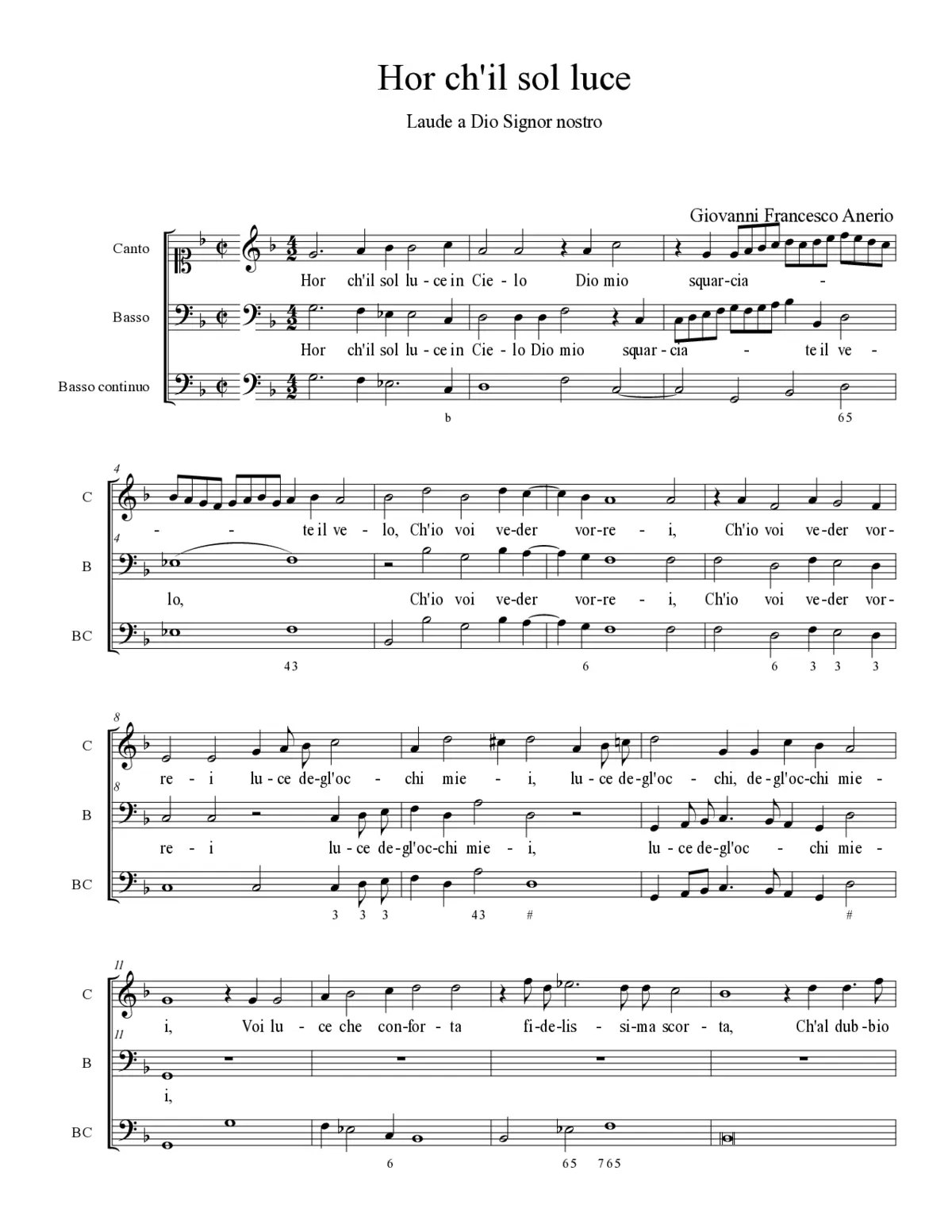Hor ch'il sol luce - Page 1
