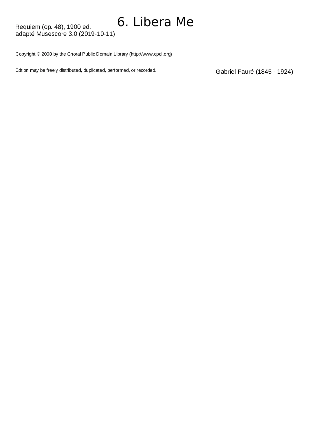 Messe de Requiem - Page 1