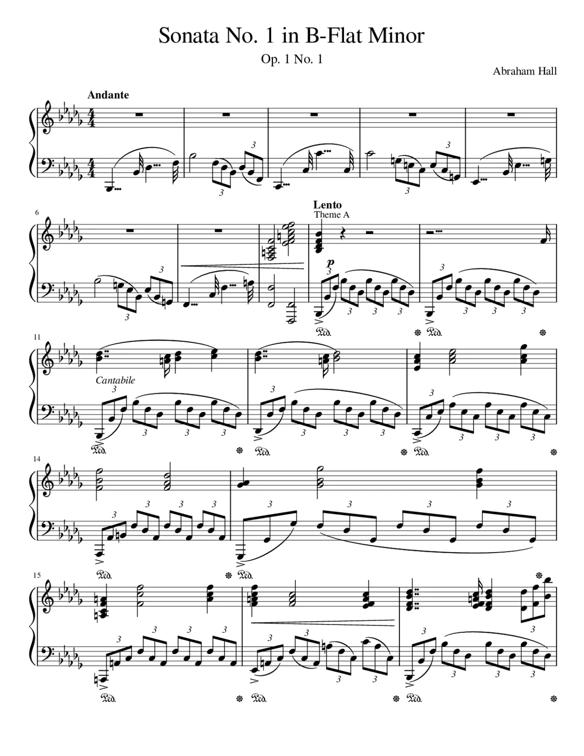 Sonata No. 1 in B-Flat Minor 1st Movement - Page 1