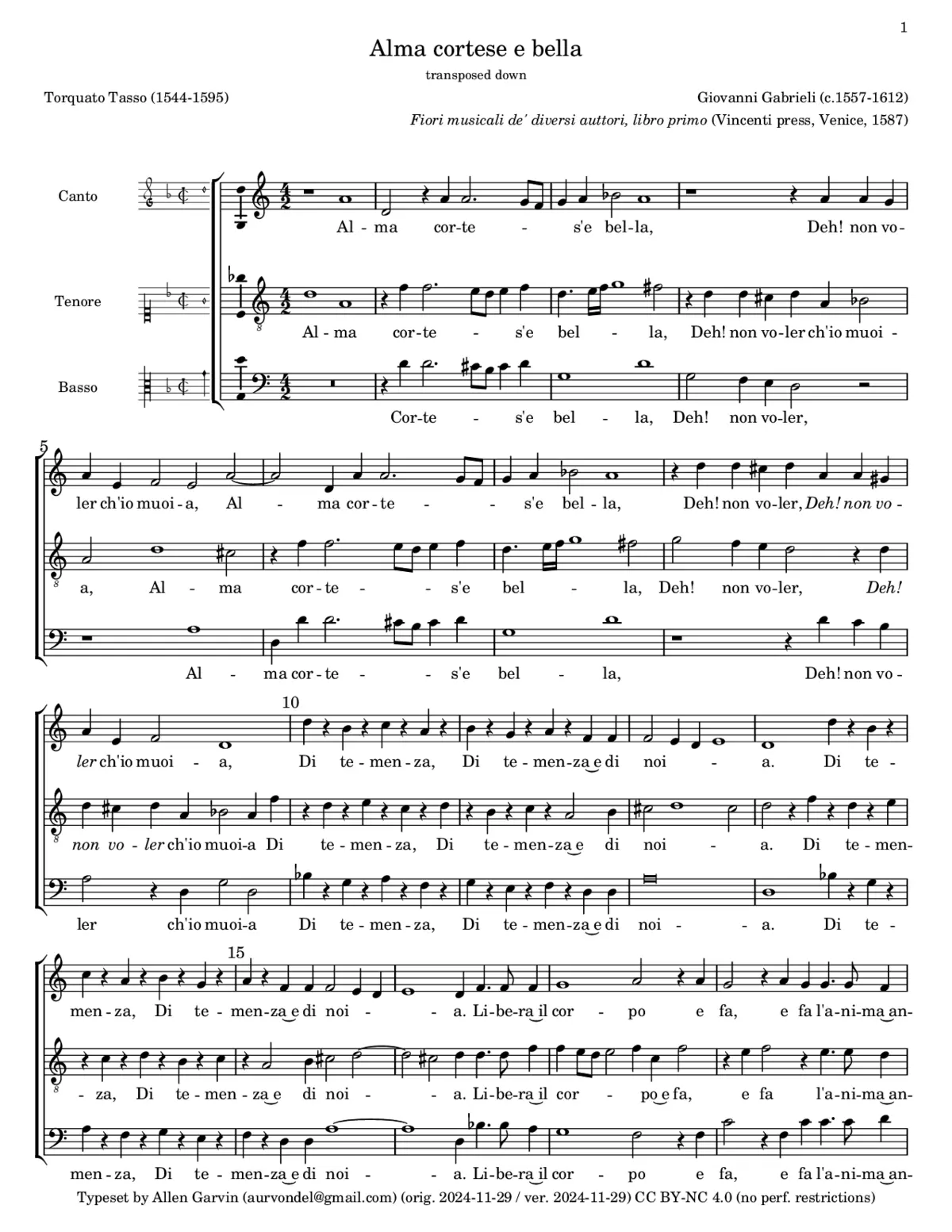 Alma cortese e bella - Page 1