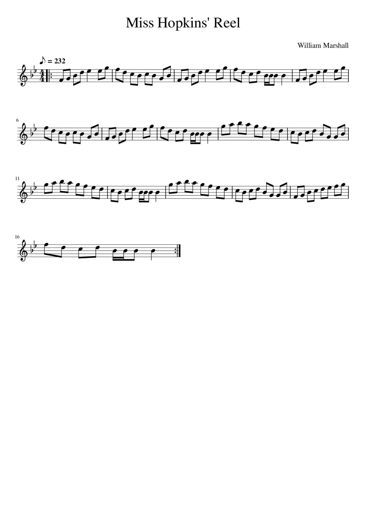 Miss Hopkins' Reel - Page 1