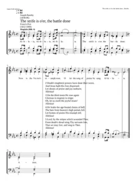 The strife is o'er the battle done