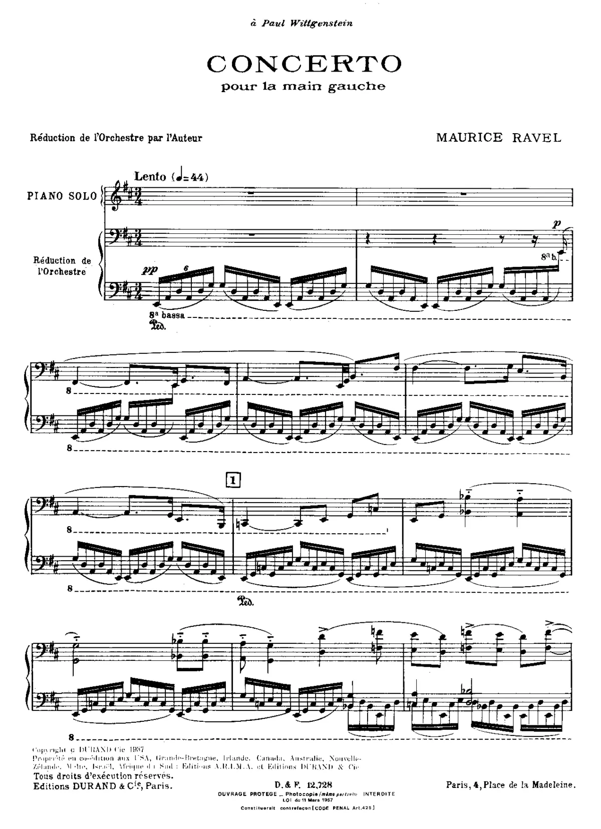Piano Concerto for the Left Hand - Page 1