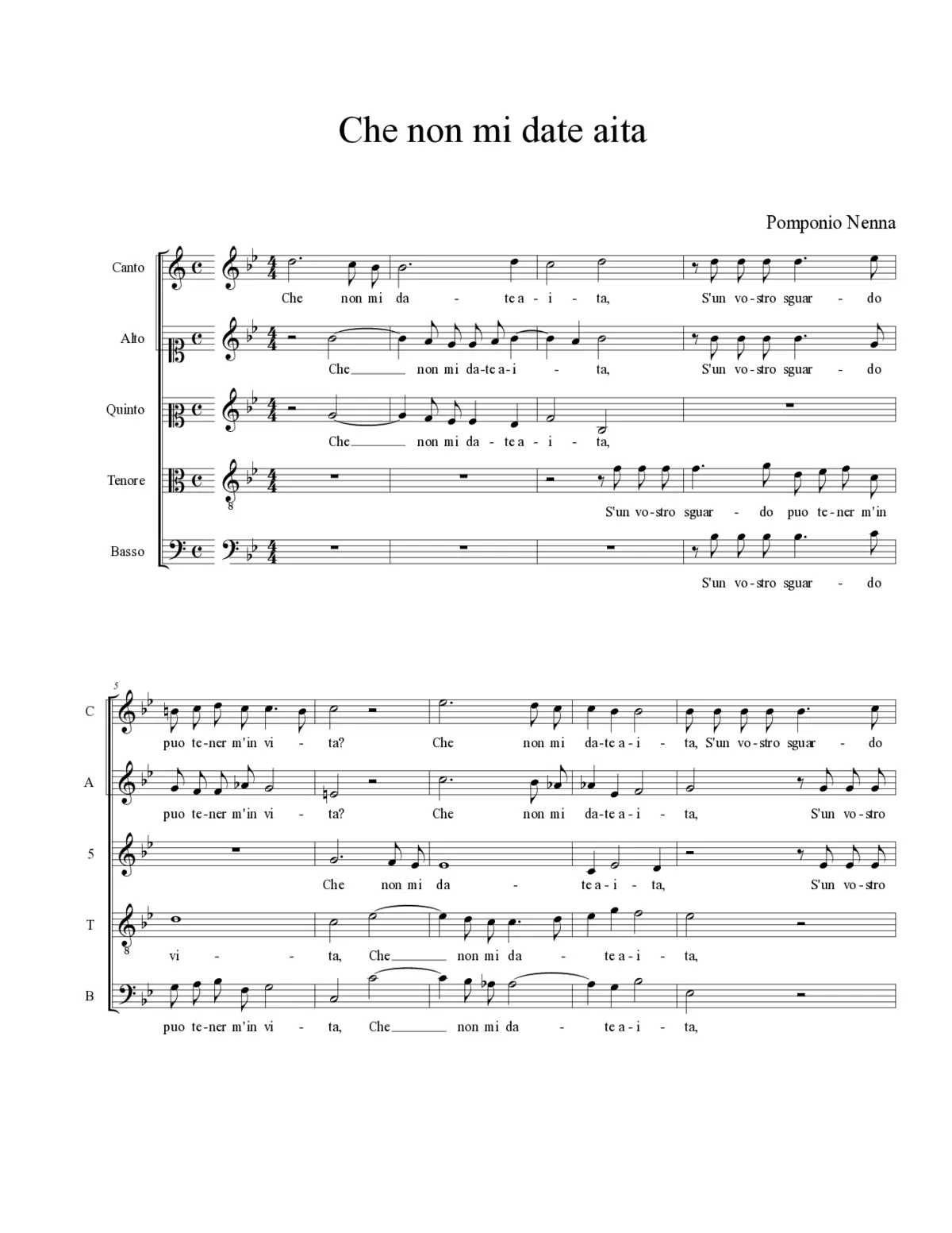 Che non mi date aita - Page 1