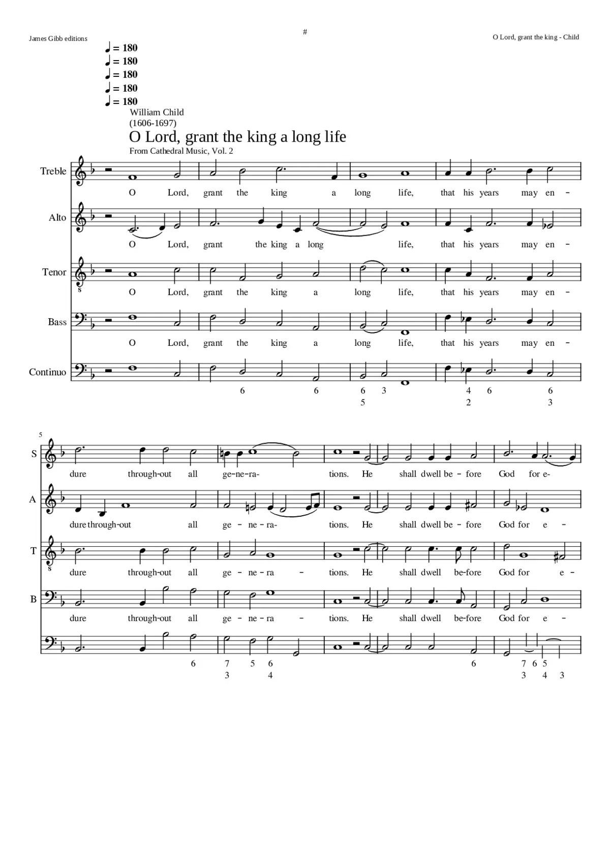 O Lord grant the king a long life - Page 1