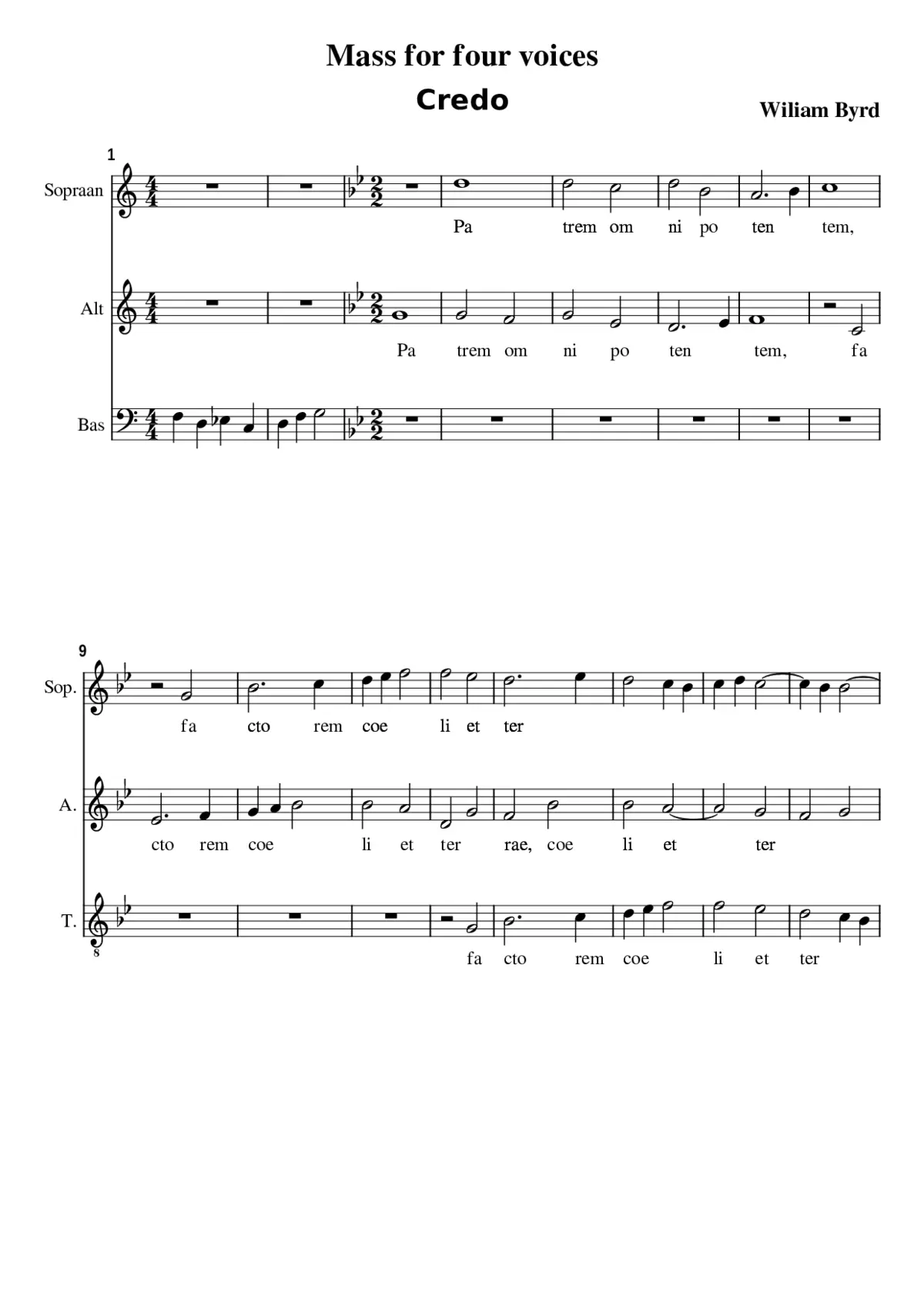 Mass for 4 Voices - Page 1