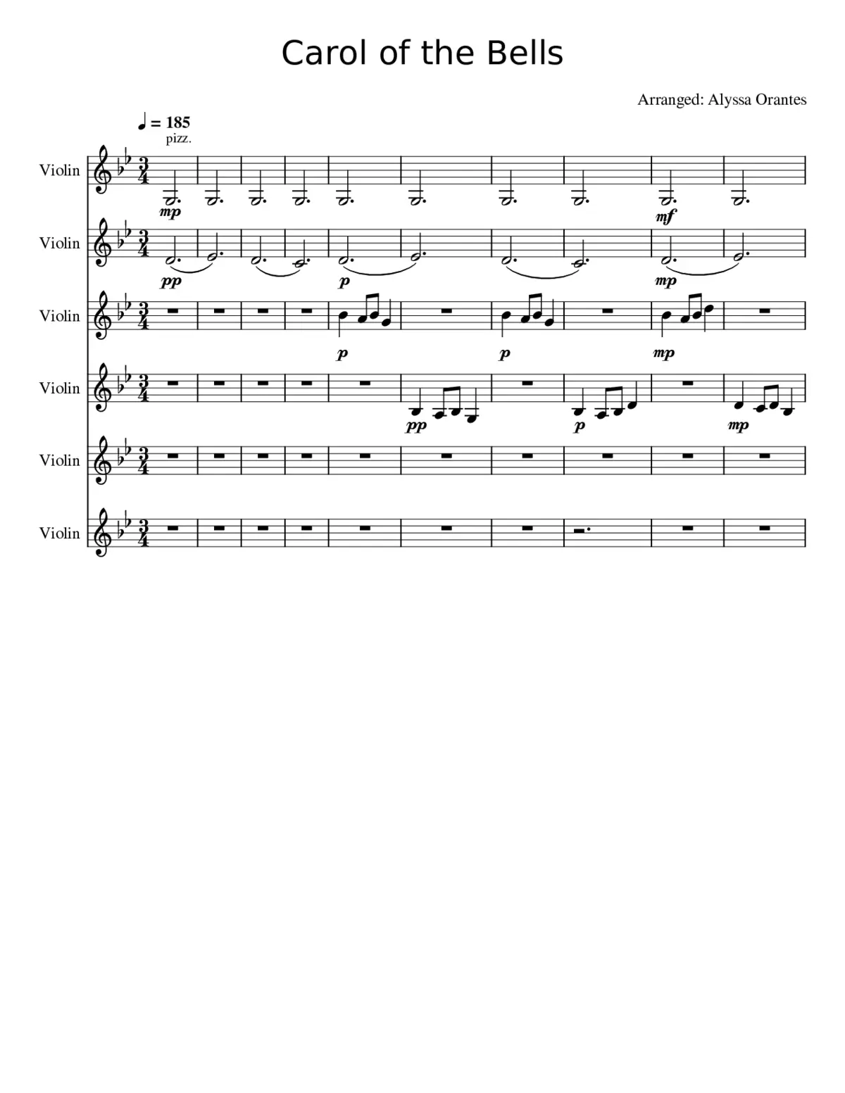 Carol of the Bells - Page 1