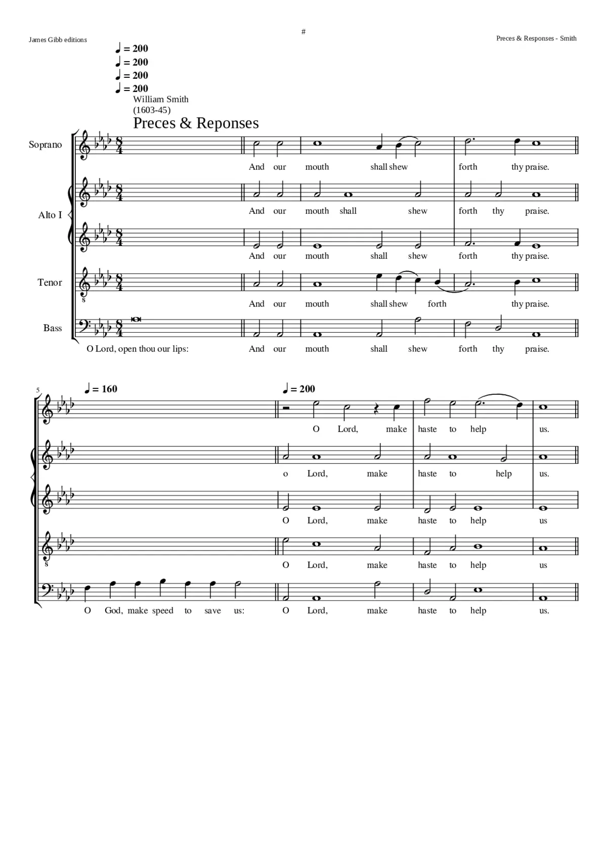 Preces and Responses - Page 1