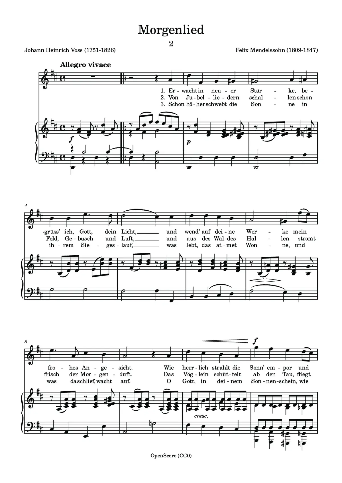 Morgenlied, MWV K 123 - Page 1