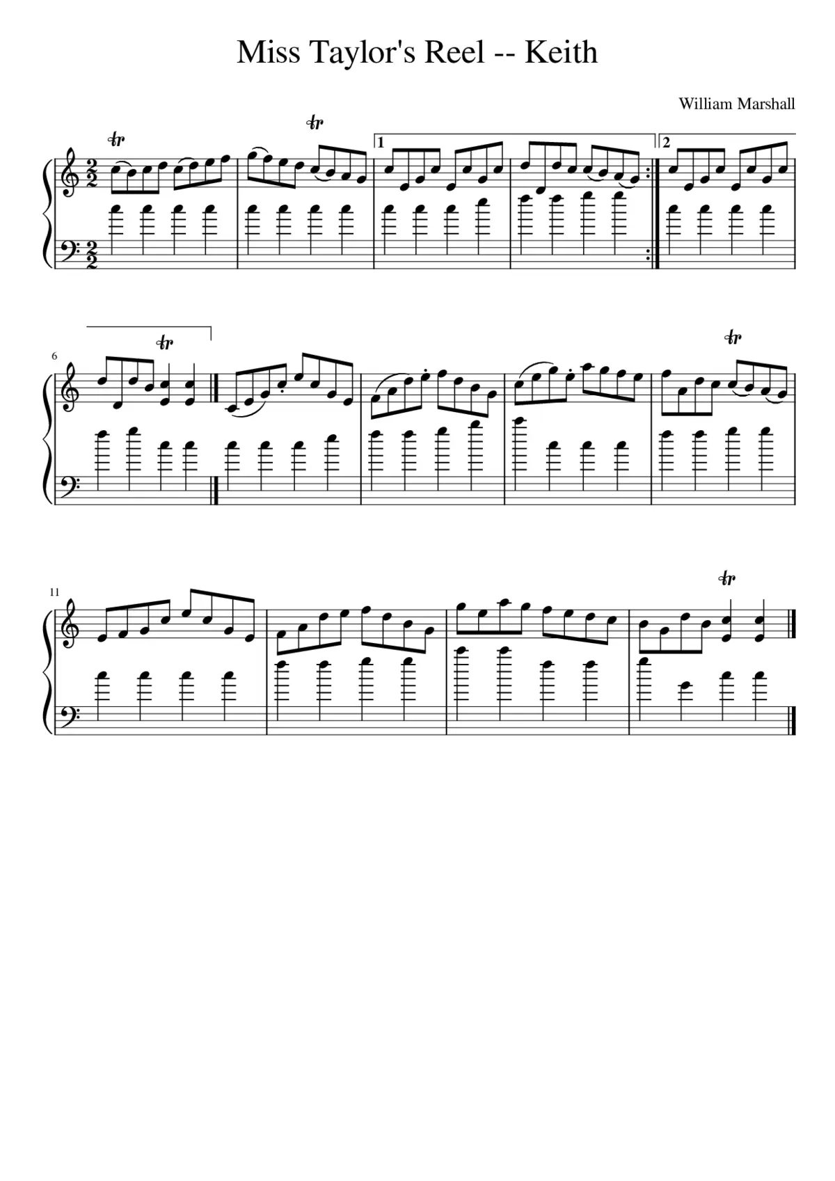 Miss Taylor's Reel -- Keith - Page 1