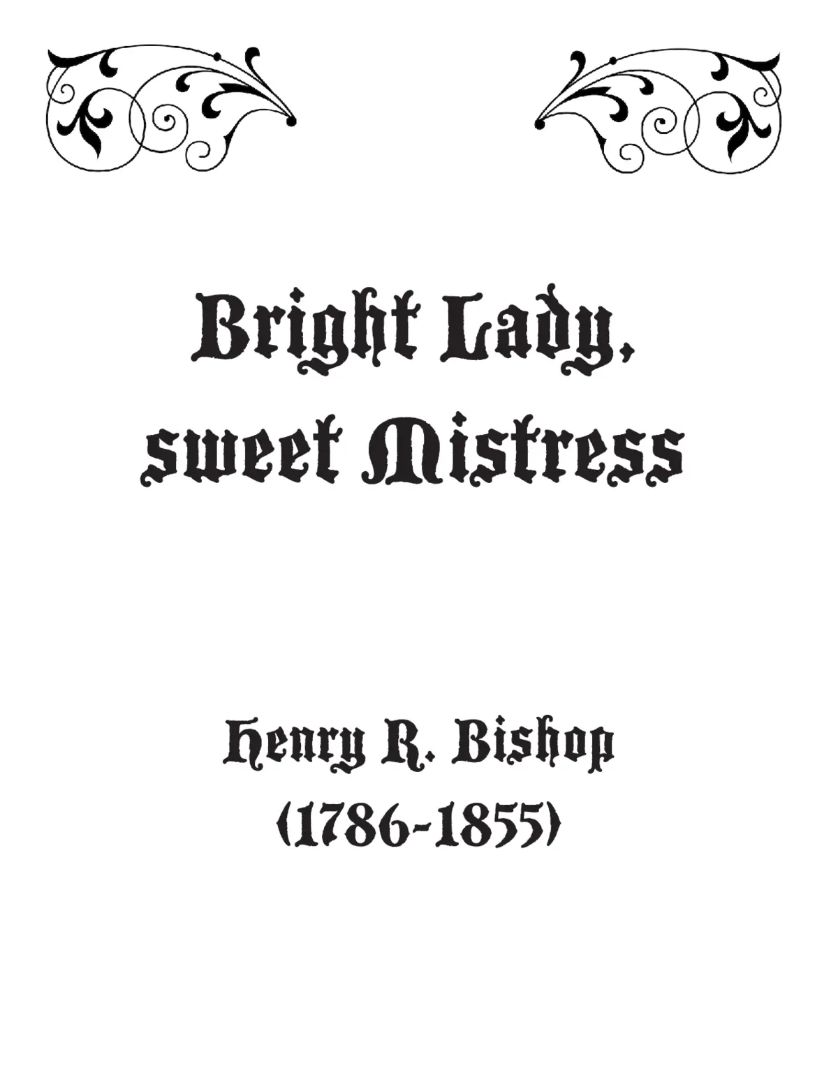 Bright Lady, sweet Mistress - Page 1