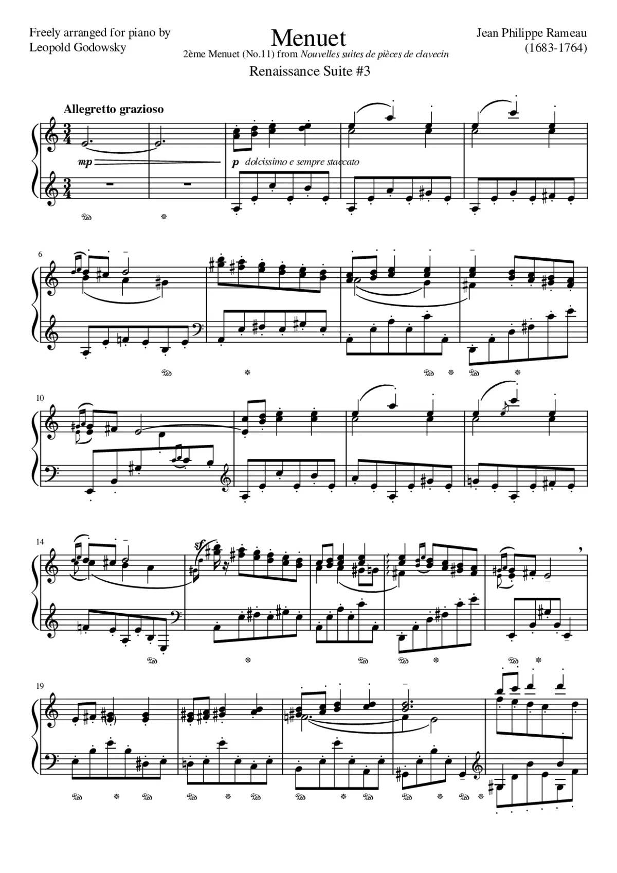 Premier Livre de Pièces de Clavecin 9 Menuet - Page 1