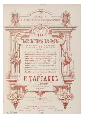 20 Transcriptions classiques pour piano et flûte par P. Taffanel d'après A. Berthemet