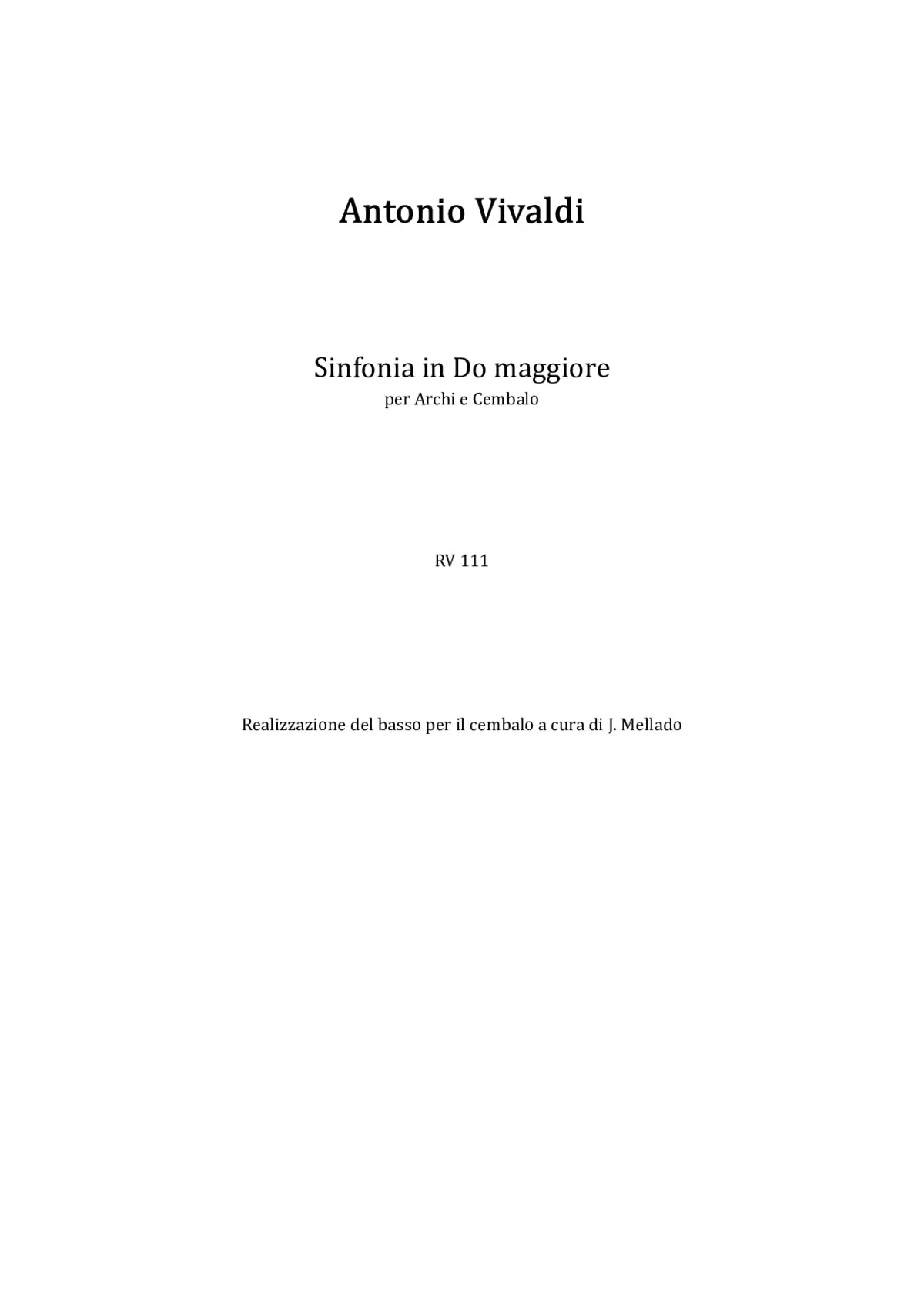 Sinfonia in C major, RV 111 - Page 1